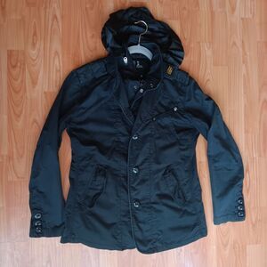 G-Star RAW Jacket Black Cotton Military Full Zip Lightweight Utility Grunge